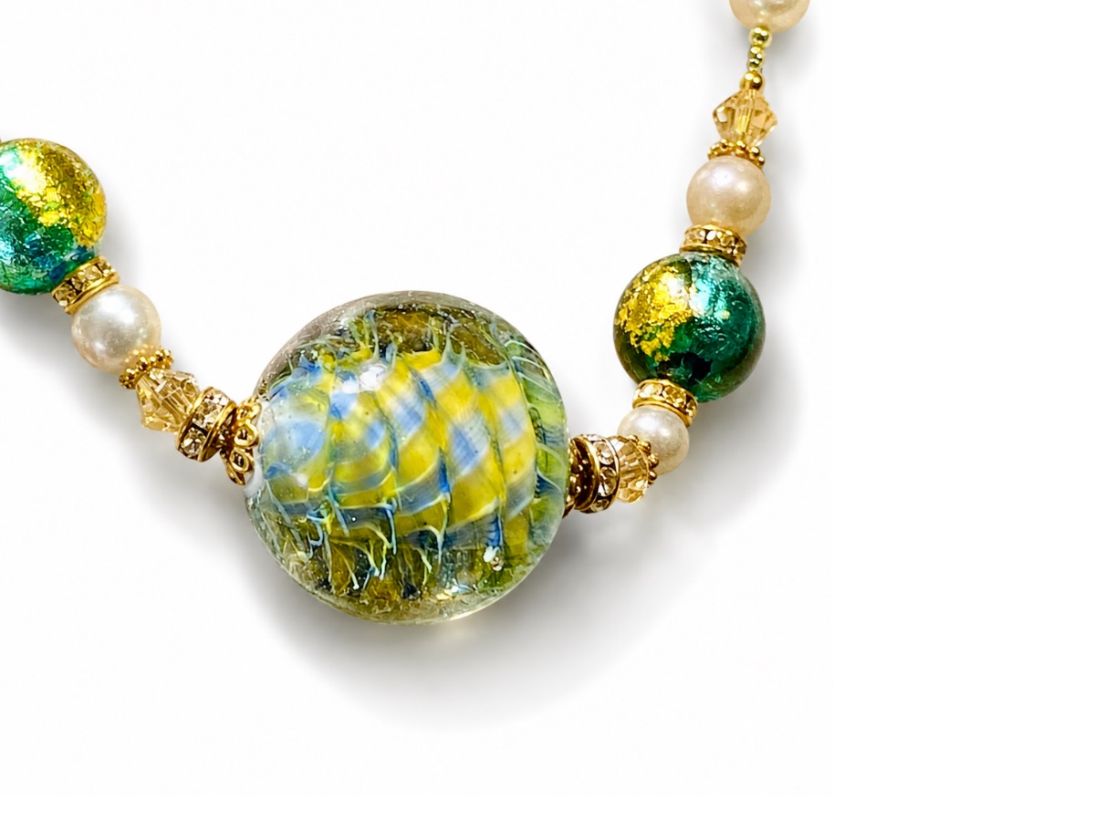 Venetian glass bead necklace handcrafted by Maurizio Lotter 06