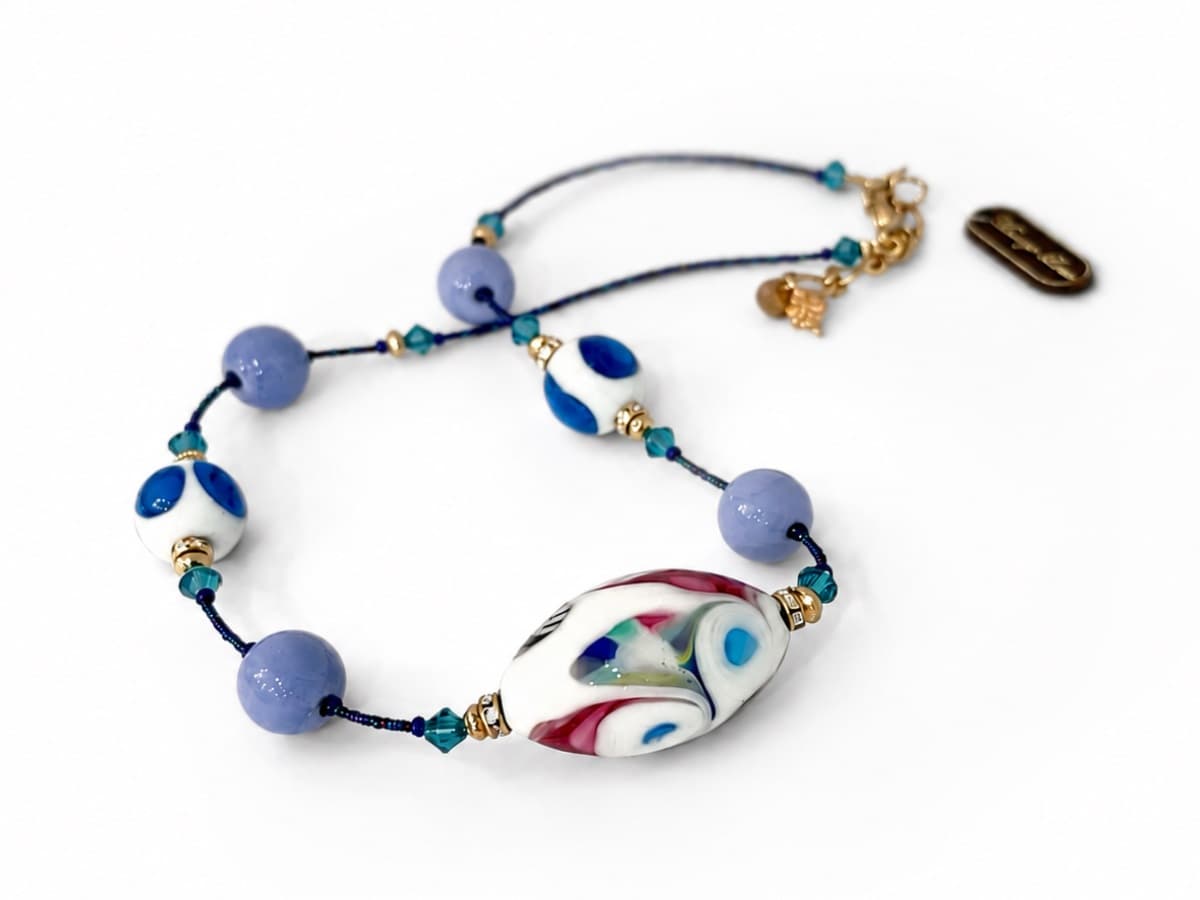 Venetian glass bead necklace handcrafted by Maurizio Lotter 04