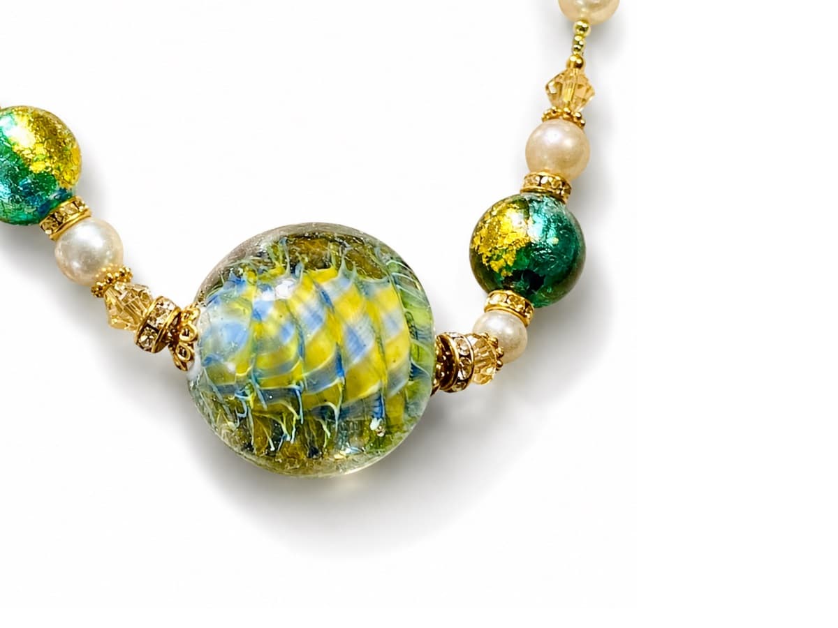 Venetian glass bead necklace handcrafted by Maurizio Lotter 06