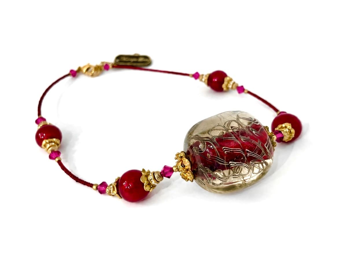 Venetian glass bead necklace handcrafted by Maurizio Lotter 07