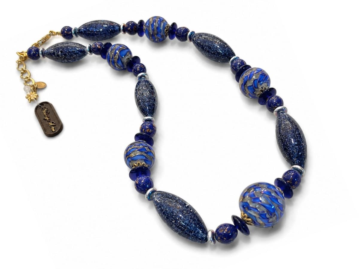 Venetian glass bead necklace handcrafted by Maurizio Lotter 08