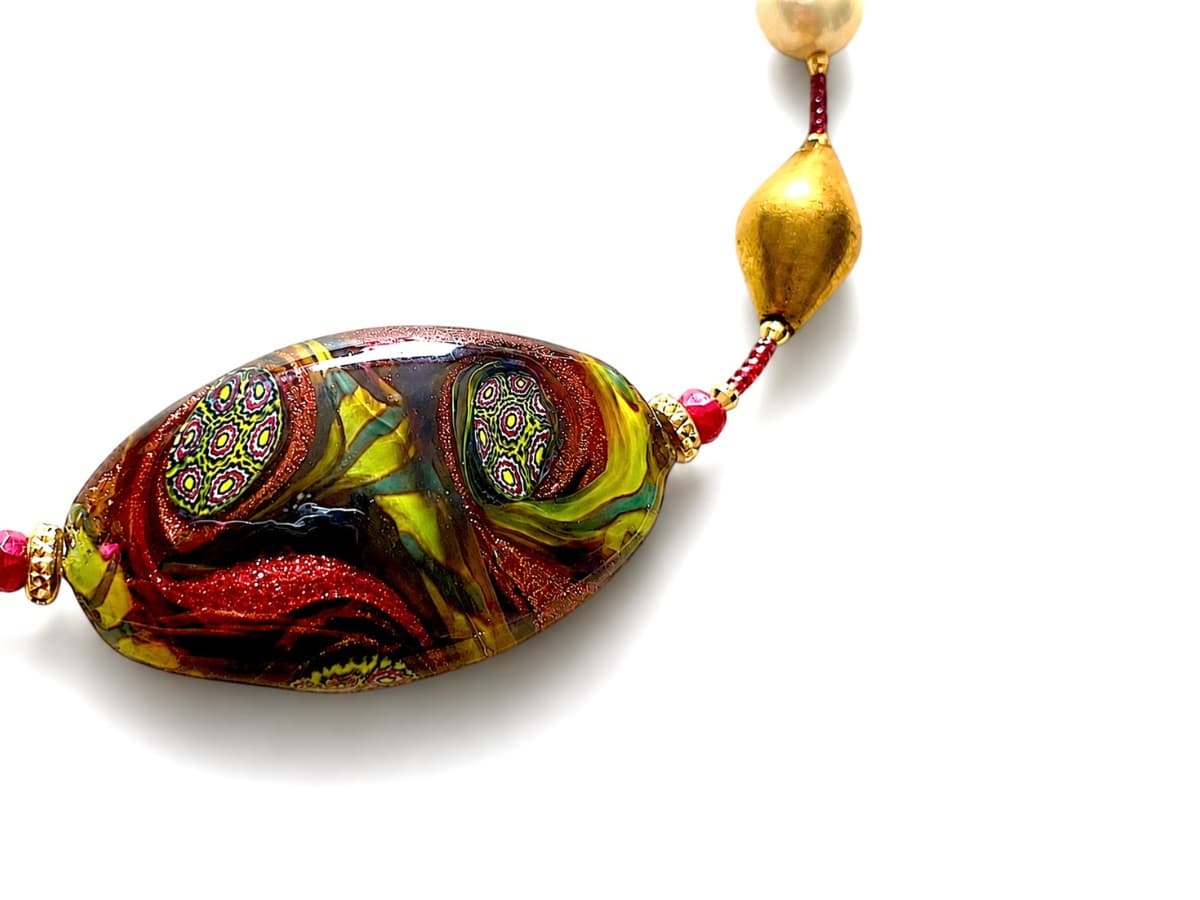 Venetian glass bead necklace handcrafted by Maurizio Lotter 10