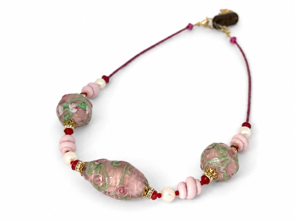 Venetian glass bead necklace handcrafted by Maurizio Lotter 09