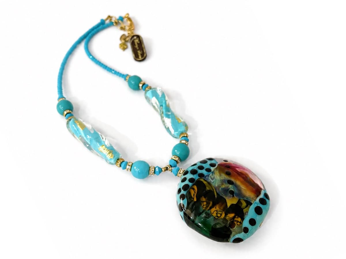 Venetian glass bead necklace handcrafted by Maurizio Lotter 11