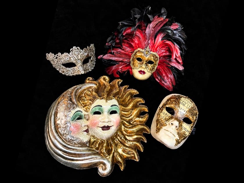 Handcrafted Venetian carnival masks